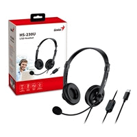 Genius HS-230U Headset with Mic, USB-C Connection, Plug and Play, Adjustable Headband and microphone with In-line Volume Control, Black Genius HS-230U Headset with Mic, USB-C Connection, Plug and Play, Adjustable Headband and microphone with In-line Volume Control, Black